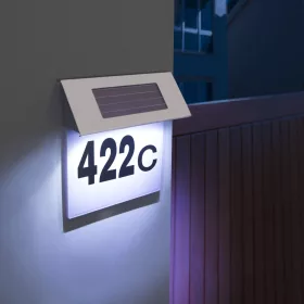Házszámvilágítás, rozsdamentes acél szolár 