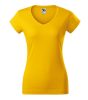 Póló női Fit V-neck 162 sárga XS méret