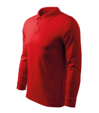 Galléros póló férfi Single J. LS 211 piros S méret