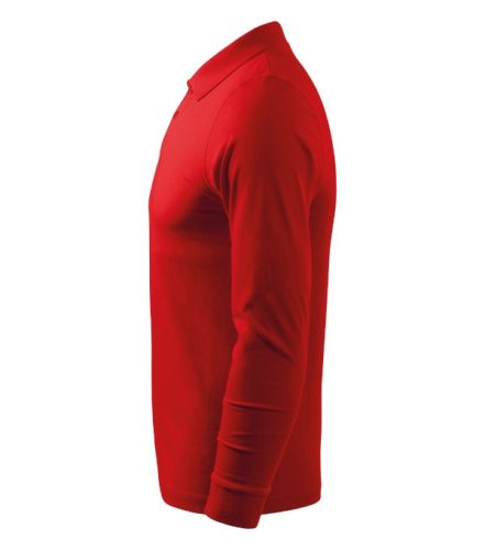 Single J. LS galléros póló férfi piros XL