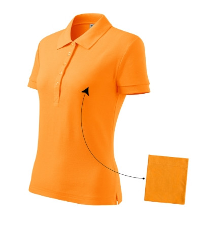 Galléros póló női Cotton 213 mandarinsárga XS méret