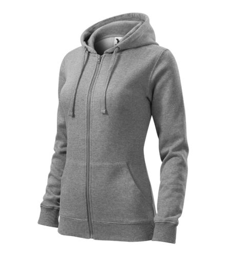 Trendy Zipper felső női sötétszürke melírozott 2XL