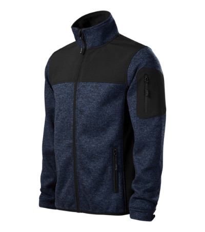 Softshell kabát férfi Casual 550 kötött melanzs kék XL méret