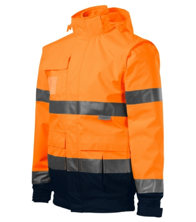 Kabát unisex HV Guard 4 in 1 5V2 fluoreszkáló narancssárga M méret