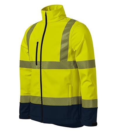Softshell kabát unisex HV Drop 5V3 fluoreszkáló sárga 4XL méret
