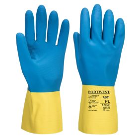Duplán Mártott Latex kesztyű Yellow/Blue L