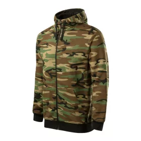 Felső férfi Camo Zipper C19 barna terepszín S méret
