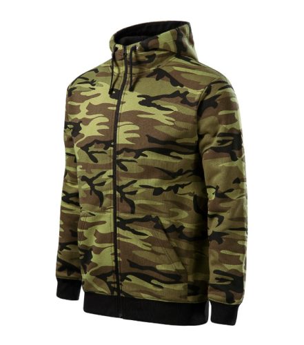 Camo Zipper felső férfi zöld terepszín S