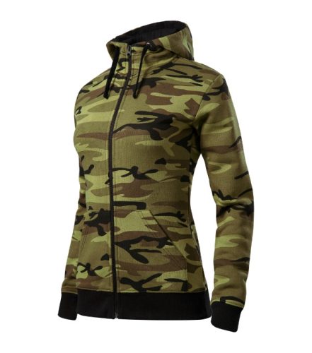 Camo Zipper felső női zöld terepszín XS