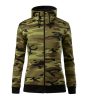 Camo Zipper felső női zöld terepszín XS