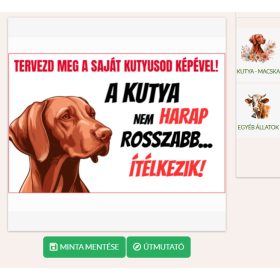 Egyedileg tervezhető KUTYA TÁBLA 10x16 cm