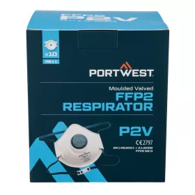 Formázott FFP2 szelepes légzőkészülék (Pk10) fehér