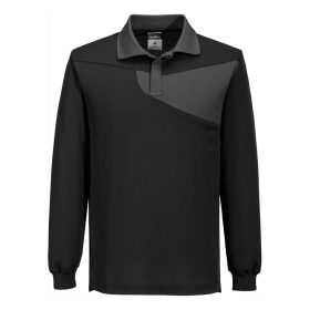 PW2 pamut póló póló L/S Black/Zoom Grey L