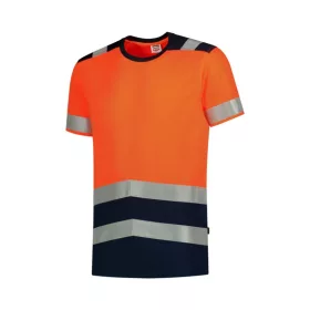   Póló unisex T-Shirt High Vis Bicolor T01 fluoreszkáló narancssárga S méret