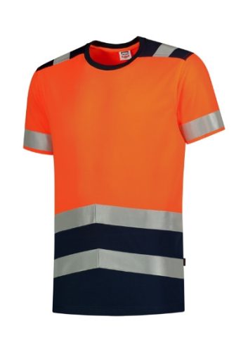 Póló unisex T-Shirt High Vis Bicolor T01 fluoreszkáló narancssárga S méret