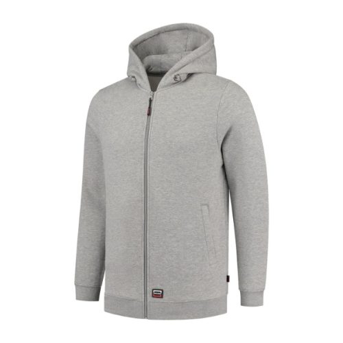 Hooded Sweat Jacket Washable 60°C felső unisex grey melange XL