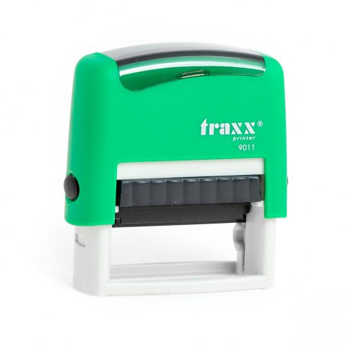 Automata zöld TRAXX  9011 bélyegző egyedi fekete lenyomattal