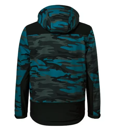 Téli softshell kabát férfi Vertex Camo W56 camouflage petrol S méret