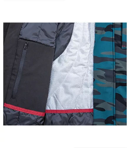 Téli softshell kabát férfi Vertex Camo W56 camouflage petrol S méret