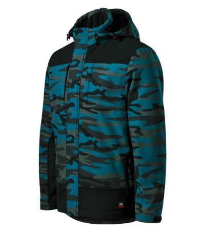 Téli softshell kabát férfi Vertex Camo W56 camouflage petrol XL méret