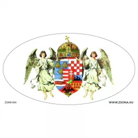 Hungary angyalos címerrel öntapadós  matrica 120x65 mm