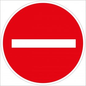 Közúti jelzőtábla Behajtani tilos! műanyag