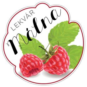   Formavágott lekvár cimke MÁLNA öntapadós műanyag alapú 5 db/csomag