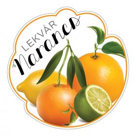   Formavágott lekvár cimke NARANCS öntapadós műanyag alapú 5 db/csomag