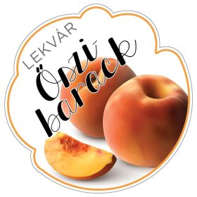   Formavágott lekvár cimke ŐSZIBARACK öntapadós műanyag alapú 5 db/csomag