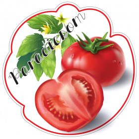   Formavágott lekvár cimke PARADICSOM öntapadós műanyag alapú 5 db/csomag