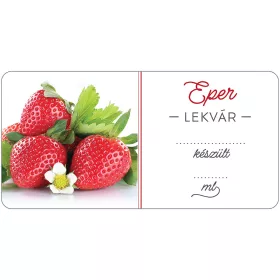 Eper lekvár öntapadós műanyag alapú cimke 6 db/csomag