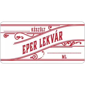 Eper lekvár öntapadós műanyag alapú cimke 6 db/csomag