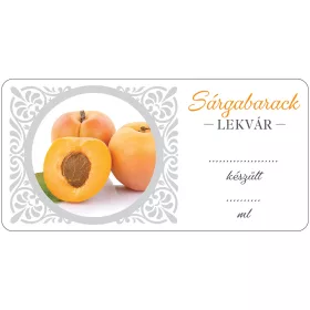   Sárgabarack lekvár öntapadós műanyag alapú cimke 6 db/csomag