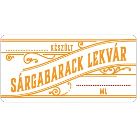   Sárgabarack lekvár öntapadós műanyag alapú cimke 6 db/csomag