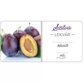 Szilva lekvár öntapadós műanyag alapú cimke 6 db/csomag