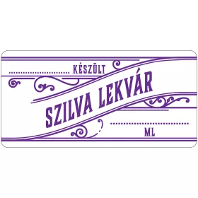 Szilva lekvár öntapadós műanyag alapú cimke 6 db/csomag