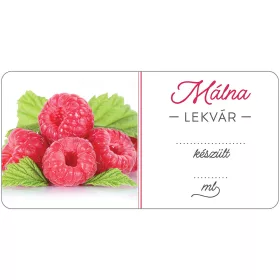 Málna lekvár öntapadós műanyag alapú cimke 6 db/csomag