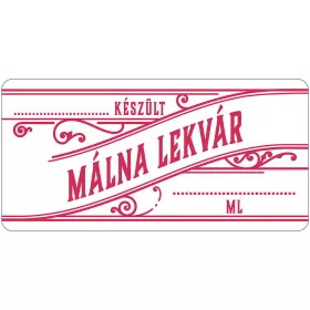 Málna lekvár öntapadós műanyag alapú cimke 6 db/csomag