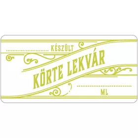 Körte lekvár öntapadós műanyag alapú cimke 6 db/csomag