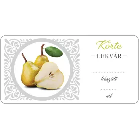 Körte lekvár öntapadós műanyag alapú cimke 6 db/csomag