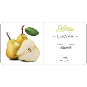 Körte lekvár öntapadós műanyag alapú cimke 6 db/csomag
