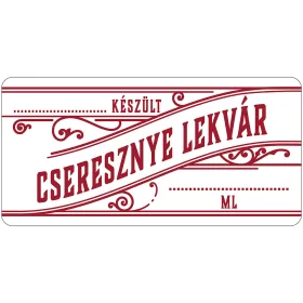   Cseresznye lekvár öntapadós műanyag alapú cimke 6 db/csomag