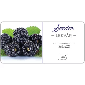 Szeder lekvár öntapadós műanyag alapú cimke 6 db/csomag