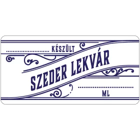Szeder lekvár öntapadós műanyag alapú cimke 6 db/csomag