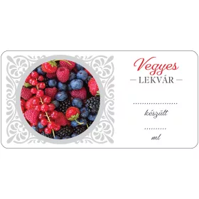   Vegyes gyümölcs lekvár öntapadós műanyag alapú cimke 6 db/csomag