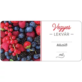   Vegyes gyümölcs lekvár öntapadós műanyag alapú cimke 6 db/csomag