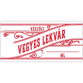   Vegyes gyümölcs lekvár öntapadós műanyag alapú cimke 6 db/csomag