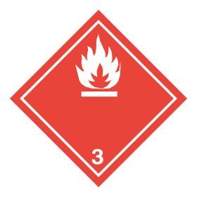   ADR-bárca 3.-osztály, Gyúlékony folyékony anyagok Öntapadós matrica 100x100 mm