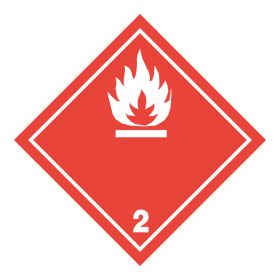   ADR-bárca 2.-osztály, Gyúlékony-gázok, 2.1-alosztály Öntapadós matrica 100x100 mm