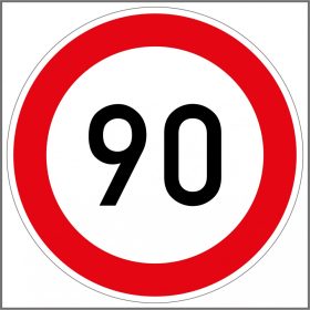   Sebességkorlátozó "90" Öntapadós matrica 130 mm